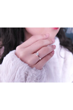 F Renk 0,26 Karat Pırlanta Tektaş Yüzük 0624R0161