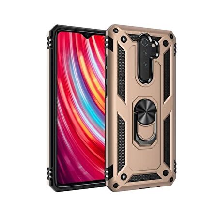 Smcase Xiaomi Redmi Note 8 Pro Kılıf Vega Yüzüklü Tank Kapak  Nano Ekran Koruyucu