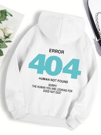 Hata 404 İnsan Bulunmaz Üzgünüm! Kadın Kapşonlu Moda S-XXL Kapüşonlular Polar Yüksek Kaliteli