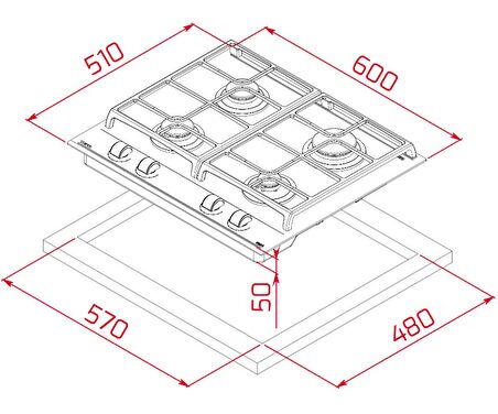 Teka GZC 64300 XBC BK Doğalgazlı Ankastre Ocak