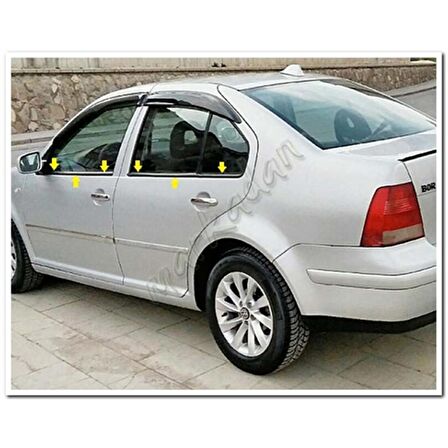 Markadan VW Bora Krom Cam Çıtası 1998-2004 4 Parça Paslanmaz Çelik