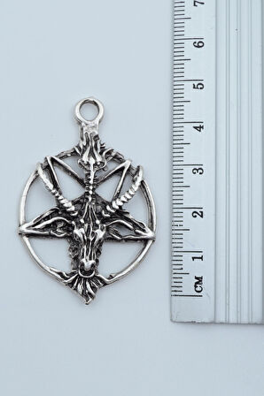 3'lü Lucifer Morning Star Pentagram Pagan Keçi Şeytan Gümüş Kaplama Kolye Seti