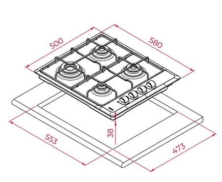 Teka HLX 640 KBC0E Doğalgazlı Ankastre Ocak