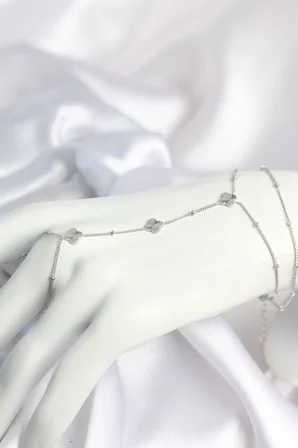 Pirinç Gümüş Renk Yonca Model Kadın Şahmeran