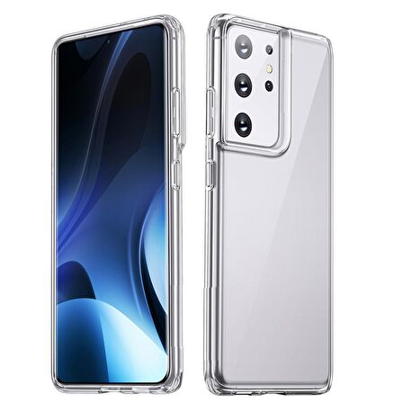 Gpack Samsung Galaxy S21 Ultra 5G Kılıf Coss Şeffaf Sert Kapak