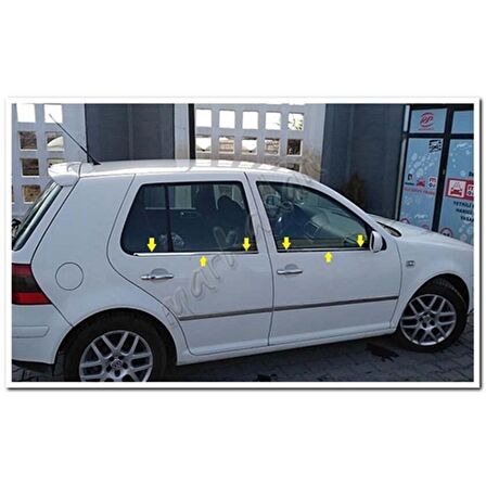 Markadan VW Golf 4 Krom Cam Çıtası 1998-2004 4 Parça Paslanmaz Çelik