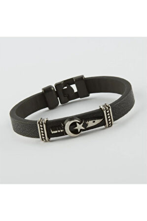 Ay Yıldız Kaliteli Suni Deri Bileklik