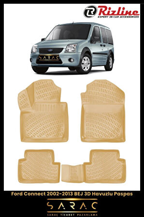 Rizline Ford Connect 2008 Model BEJ 3D Havuzlu Paspas