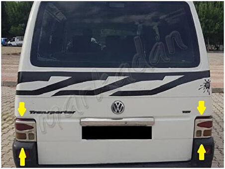 Markadan VW T4 Transporter Krom Stop Çerçevesi 1995-2003 2 Parça Paslanmaz Çelik