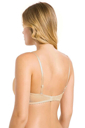 Kadın Bej Balenli Micro Kaplı Sihirli Sütyen 7034