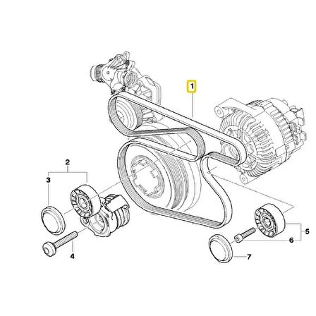 BMW  E87 VE E90 M47N2 VE M57N2 MOTOR V KAYIŞI 11287790450