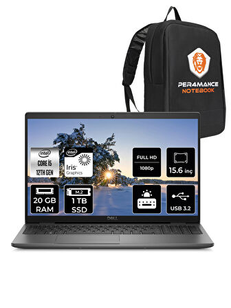 Dell Latitude 3540 Intel Core i5 1235U 20GB 1TB SSD 15.6" FHD FDOS Taşınabilir Bilgisayar & PER4 Çanta