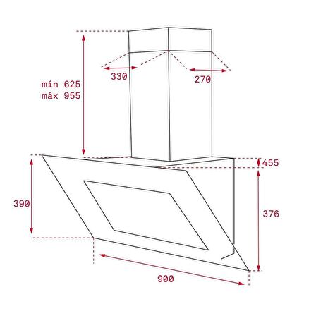 Teka DLV 98660 Siyah Duvar Tipi Davlumbaz