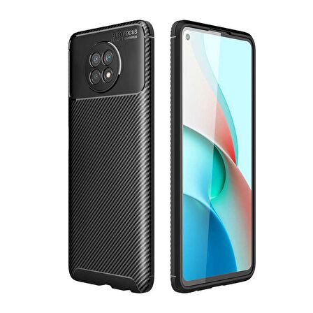 Gpack Xiaomi Redmi Note 9 5G Kılıf Negro Karbon Korum SilikonNano Glass
