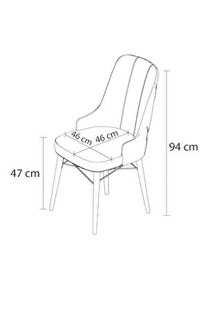 Mitra Serisi, 1 Adet Gri Mutfak Sandalyesi, Ceviz Gürgen Ayak, 1. Sınıf Babyface Kumaş