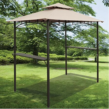 Gazebo Parti Çadırı Kahverengi Bahçe Gölgelik Bahçe Parti Çadır 150 x 240