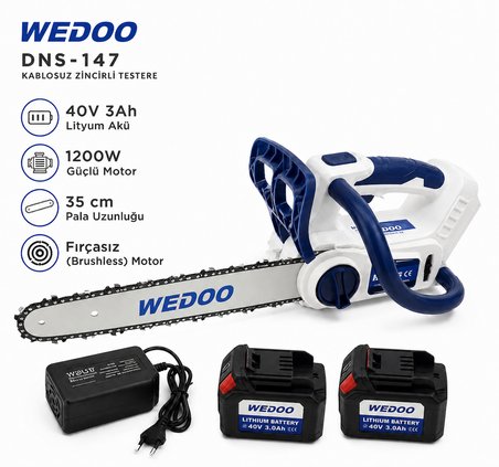 WEDOO DNS-147 AKÜLÜ BUDAMA TESTERESİ ÇİFT AKÜLÜ