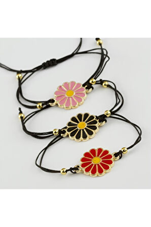 Papatya Figürlü Mineli Bileklik