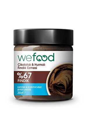 Wefood Çikolatalı Hurmalı Fındık Ezmesi (Şekersiz, Katkısız) 200 gr