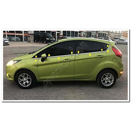 Markadan Ford Fiesta Krom Cam Çıtası 2009-2017 8 Parça Paslanmaz Çelik