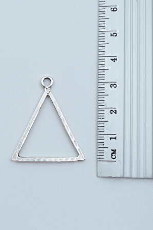 3'lü Geometrik Üçgen Küp Pusula Gümüş Kaplama Kolye Seti