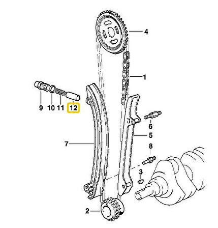 BMW M50 M52 VE M54  MOTOR ALT TRİGER GERGİ PİSTONU 11311703747