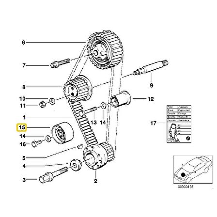 BMW E30 E34 E36 M40  MOTOR İNA TRİGER GERGİ RULMANI 11311721264