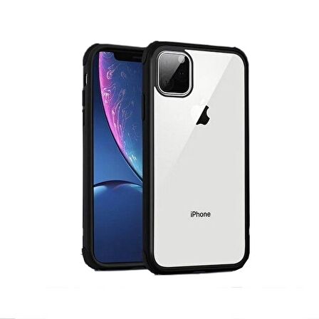 Smcase iPhone 11 Pro Kılıf Mat Arkası Şeffaf Süper Silikon  Nano Ekran Koruyucu