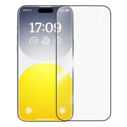 Baseus iPhone 15 Plus HD Tempered Full Koruma Cam Ekran Koruyucu-(5775)