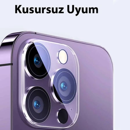 Baseus iPhone 15 Pro/15 Pro Max için Crystal Serisi HD Cam Kamera Koruyucu 2 Adet Set-(5775)