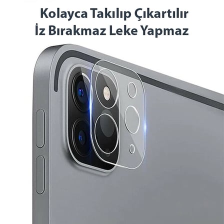 GOR iPad Pro 11 İPad Pro 12.9 2020-2021 3D Cam Kamera Koruyucu 2 SET-(5775)
