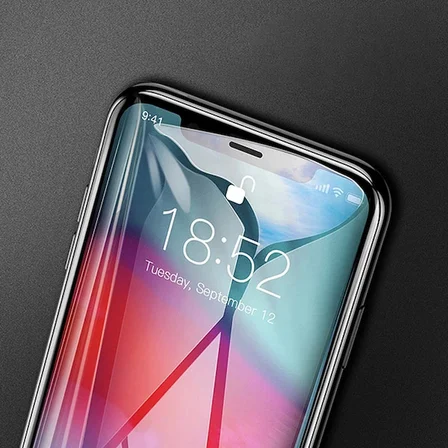 Baseus İPhone 11 Pro 3D Full Kaplama Kırılmaz Cam Koruyucu Tempered Glass Screen Protector-(5775)