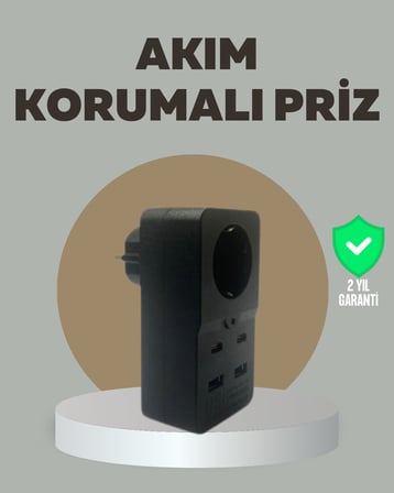 Akıllı Akım Dengelemeli Priz 2500W 4 USB Type C Çıkışlı