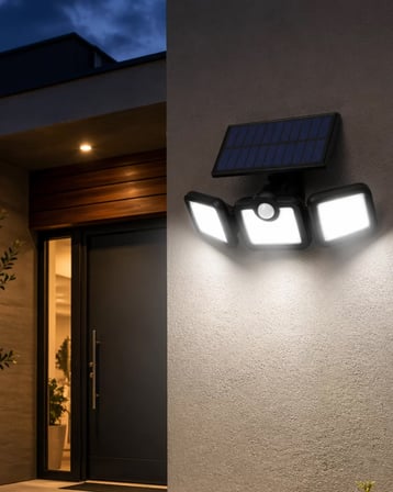 Solar Sensörlü LED Projektör Hareket Algılayıcılı Güneş Enerjili Bahçe Lambası Dış Mekan Aydınlatma