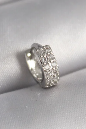 316L Çelik Gümüş Renk Zirkon Taşlı Tragus Piercing 5886