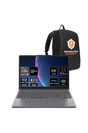Ideapad Slim 3 Ryzen 5 7535HS 40GB RAM 256GB SSD 15.3" FHD+ FreeDOS 83K7009FTRP310 Notebook + Per4 Çanta