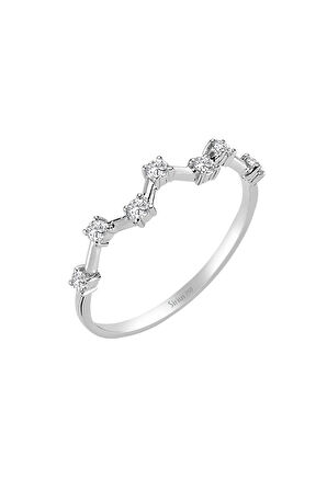 G Renk 0,19 Karat Pırlanta Taşlı Yarım Tur Yüzük