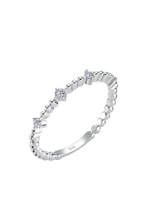 Pırlanta Taşlı Yarım Tur Yüzük