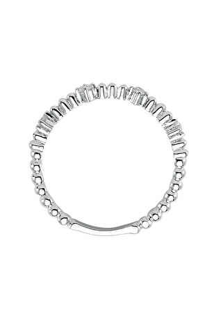 Pırlanta Taşlı Yarım Tur Yüzük