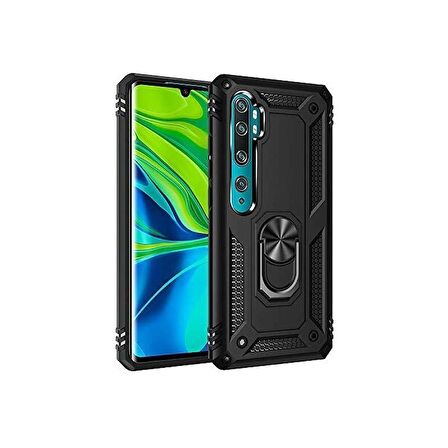 Smcase  Xiaomi Mi Note 10 Kılıf Vega Yüzüklü Tank Kapak 