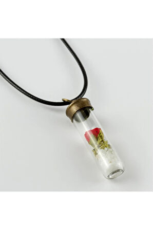 Gül Fanus Canlı Kolye