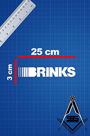 BRINKS 25X3 Jdm Yazı Araba-motosiklet Cam Etiket Sticker Beyaz Renk