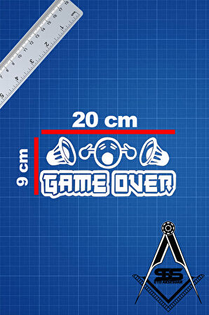 Game Over 20x9 Jdm Yazı Araba-motosiklet Cam Etiket Sticker Beyaz Renk