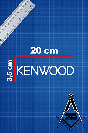 Kenwood 20x3,5 Jdm Yazı Araba-motosiklet Cam Etiket Sticker Beyaz Renk