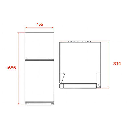 Teka RTF 54760 SS 75 cm 535 lt Inox No Frost Solo Buzdolabı