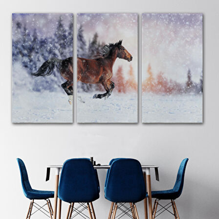 Harita Sepeti Karda Koşan At Dekoratif Kanvas Tablo 1133