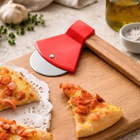 Ttt Pizza - Balta Tasarımlı - Ahşap Saplı - Paslanmaz Çelik Bıçaklı