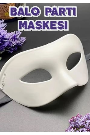 Balo Parti Maskesi Beyaz