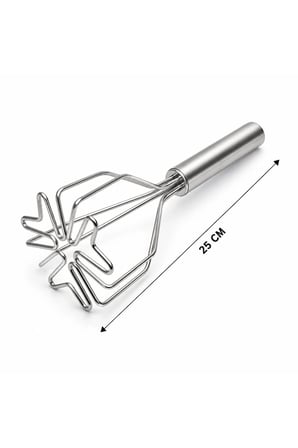 Patates Ezici - Kalp Şekilli - Paslanmaz Çelik - 26 cm Uzunluk