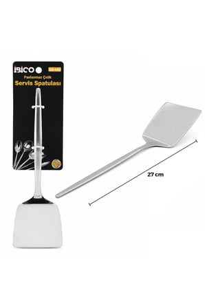 Metal Servis Spatulası - Krom Renk - 27 cm - Paslanmaz Çelik